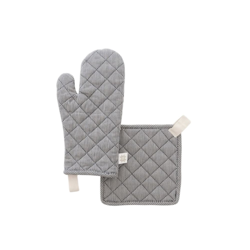 Grey and White Oven Mitt