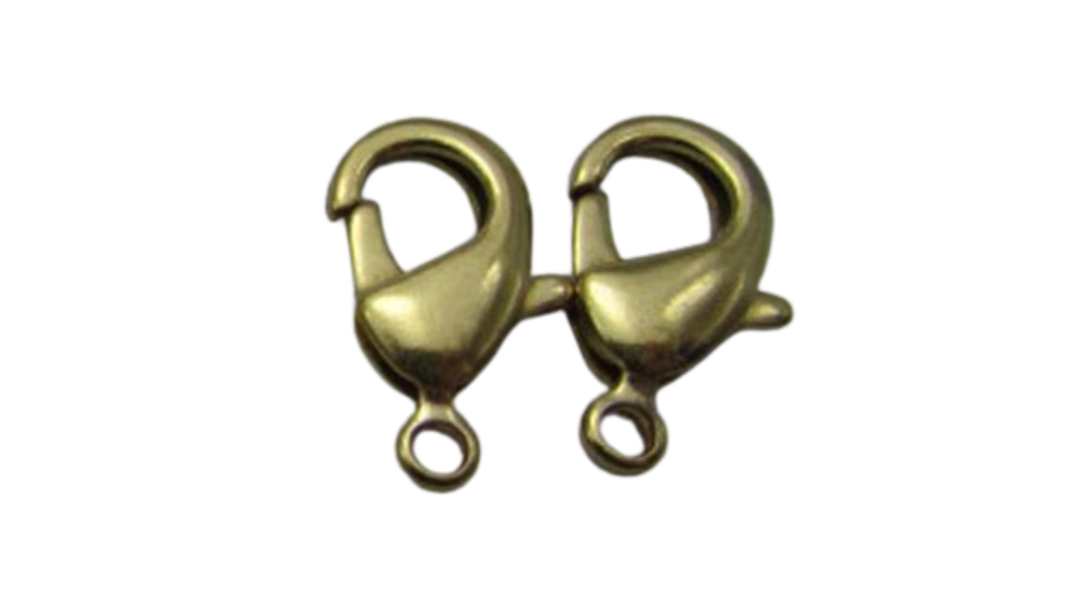 Zamak Lobster Claw Clasps-FI-7001 - Antique Gold - 15mm