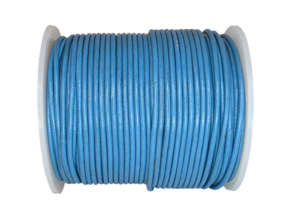 Round Leather Cord-1,5mm- Aqua Blue