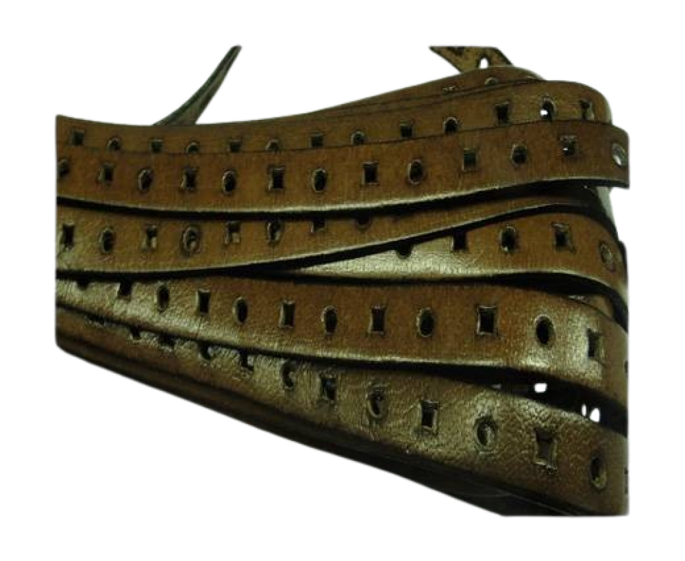 Italian Flat Leather with Square Holes- 10*2mm-Bronze