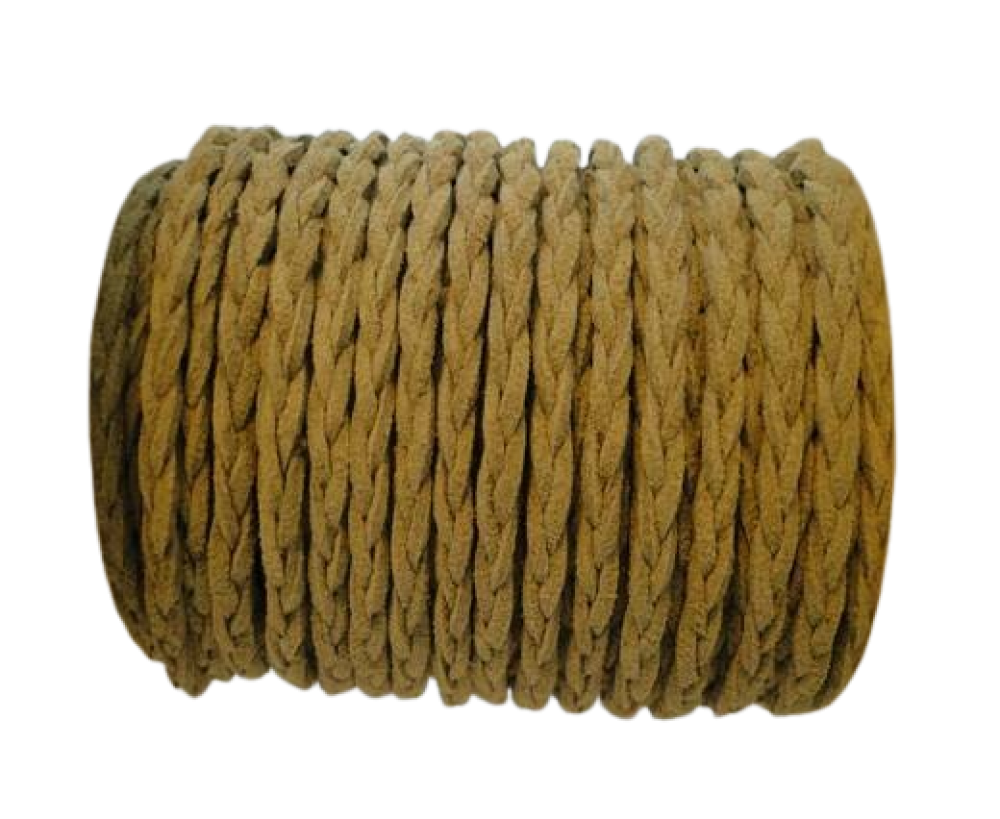Faux Braided Suede Cords -Dark Yellow-5mm
