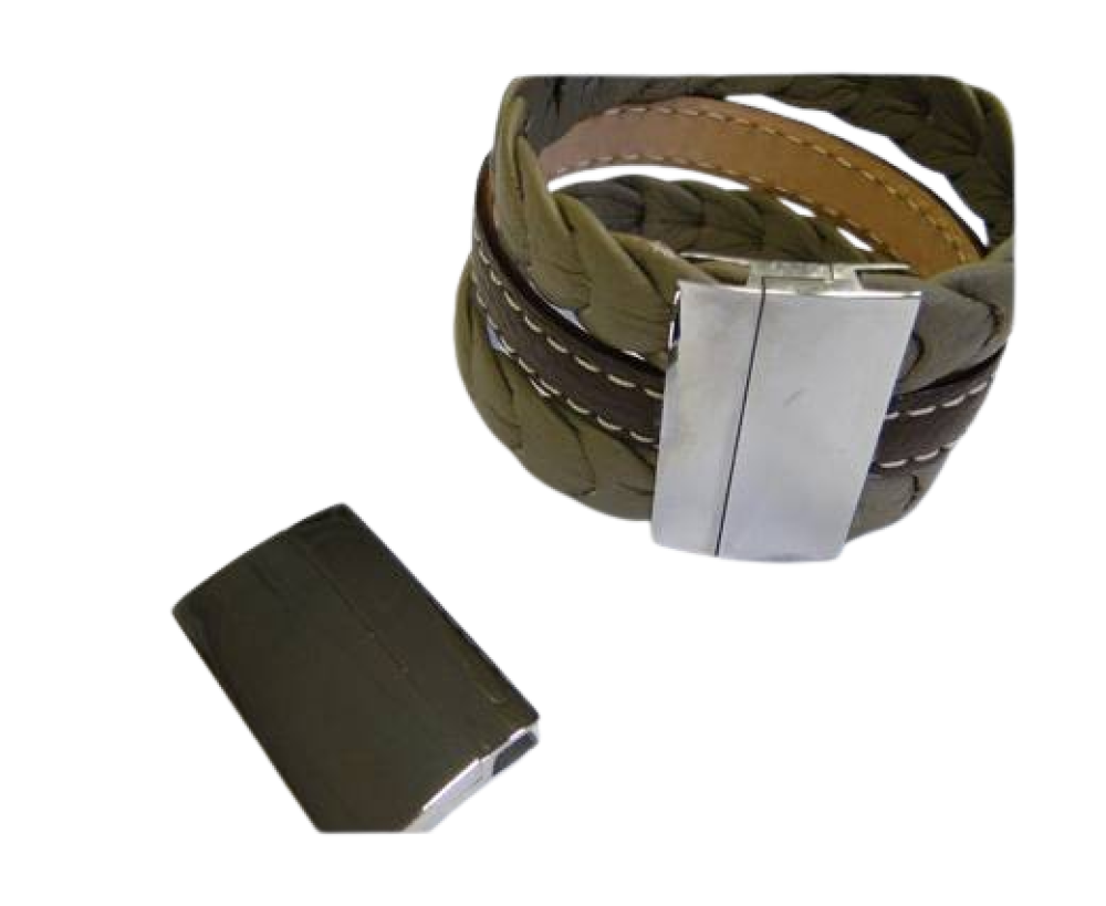 Stainless Steel Magnetic Clasp: MGST-111 40*3.5mm (Steel)