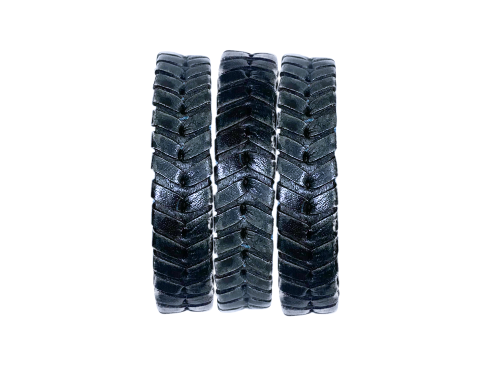 Texas Braided Leather Cords - 14x4mm - Vintage Blue