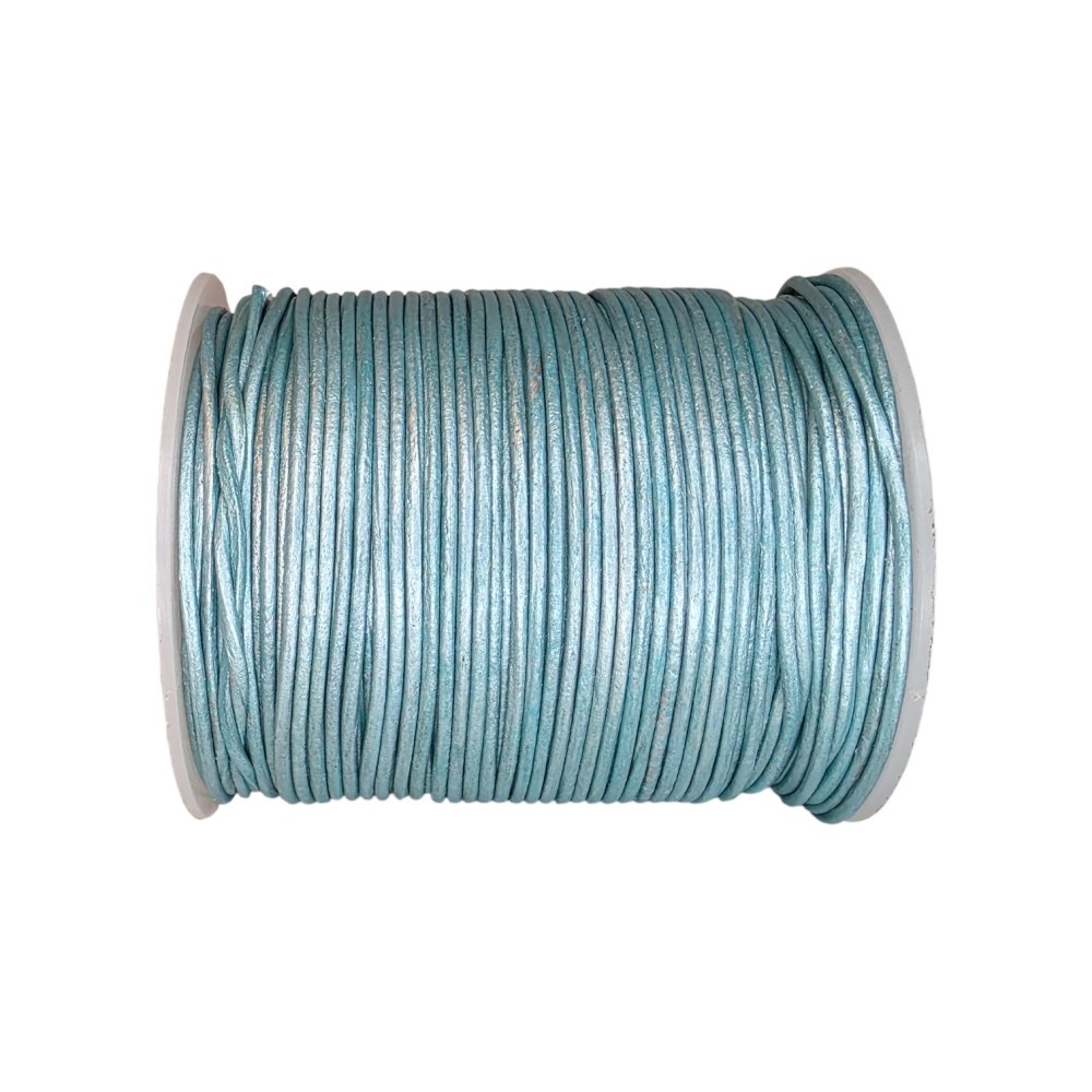 Round Leather Cord -1mm- Metallic Ocean