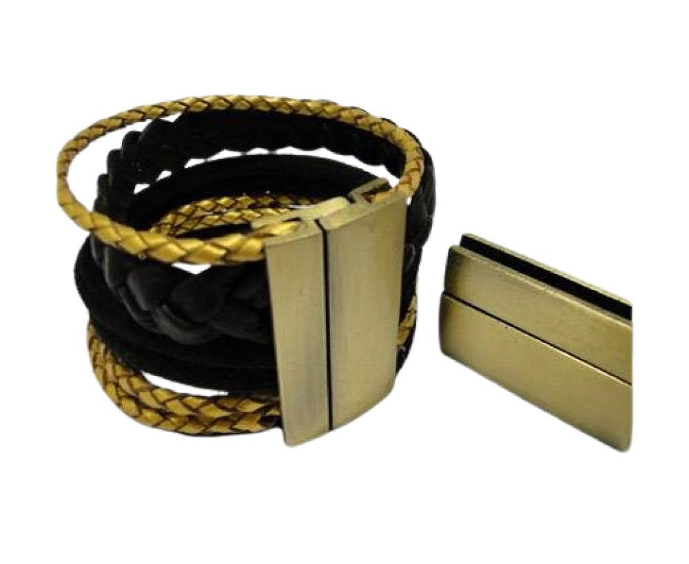 Zamac magnetic clasp: ZAML-70 40*3mm (Antique Gold)