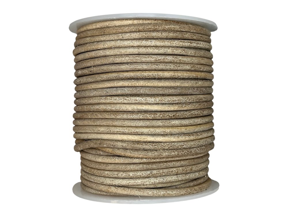 Round Leather Cord - 4mm - Natural