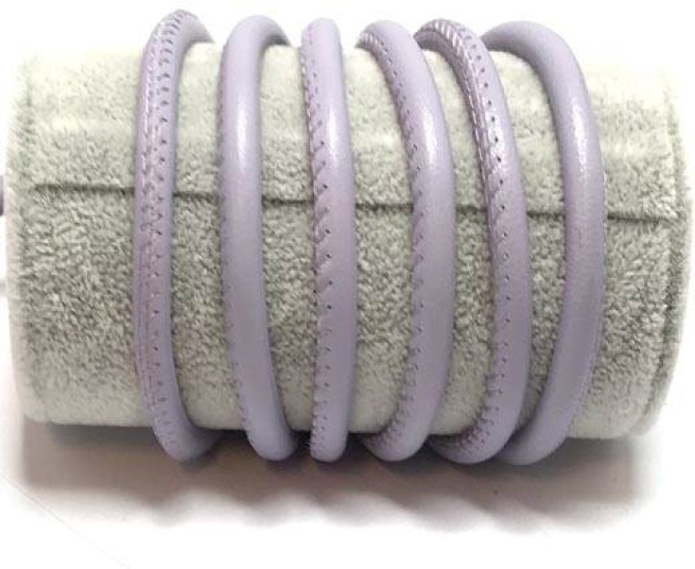 Round stitched nappa leather cord-6mm-Lila