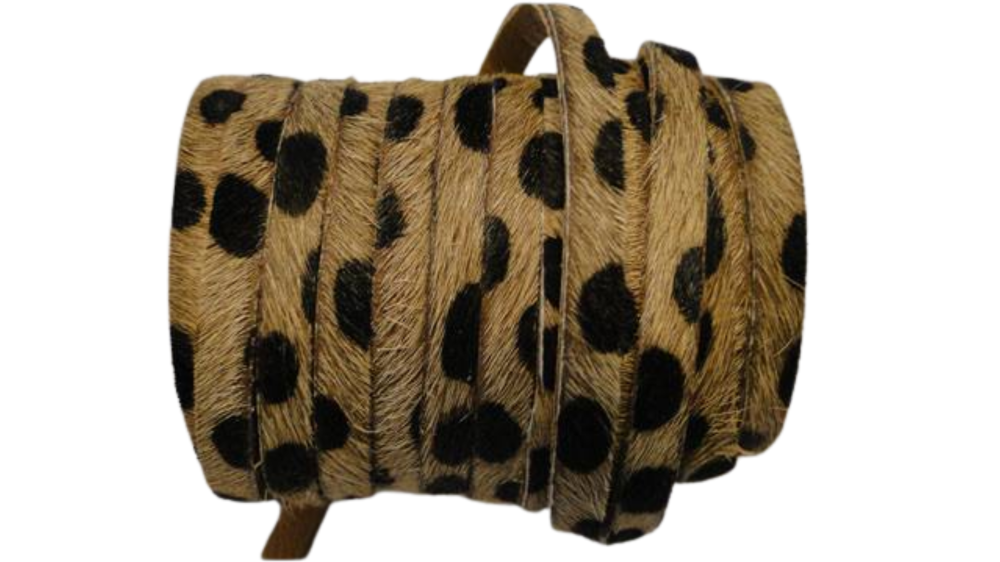 Hair-on leather cords - 10MM - Dalmatian Brown