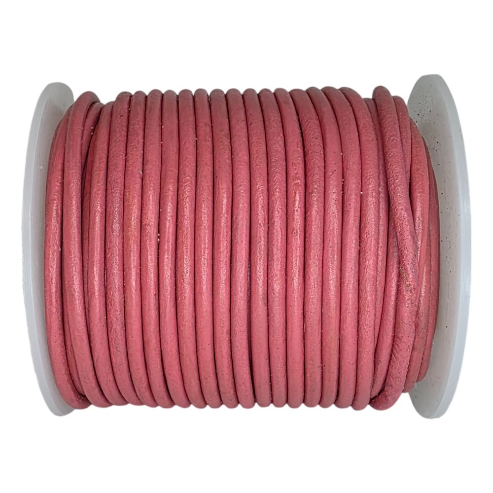Round Leather Cord Raspberry - 1,5mm