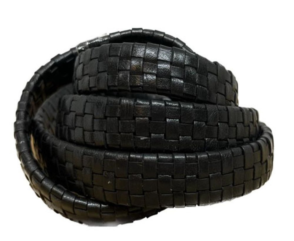 Oval Braided Carpet Style - 15*4.5mm - Matt Black