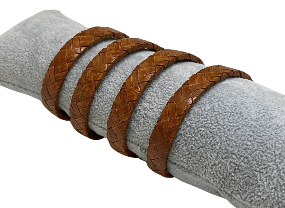 Argentine braided style - 10x3.5mm - vintage brown