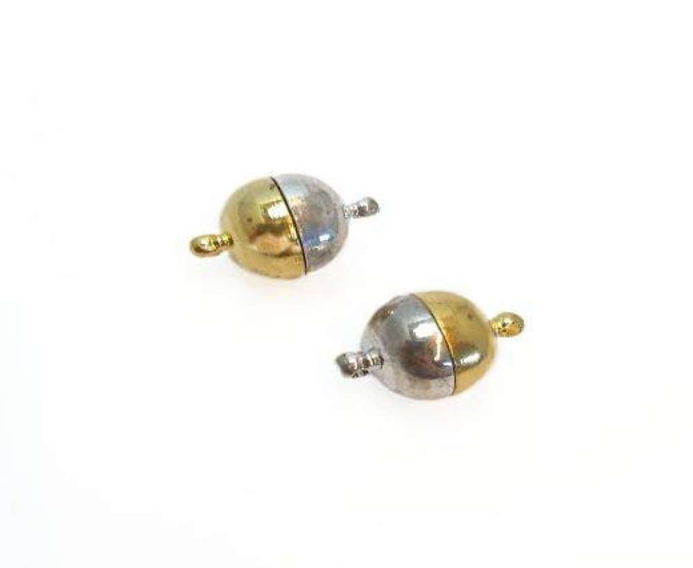 Magnetic Clasps, Zamak, Silver Gold, MG15-12mm - 25010
