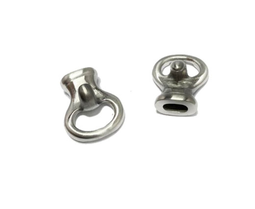 Stainless Steel Open Hook Clasp-Matt Steel-MGST-183-7x4mm