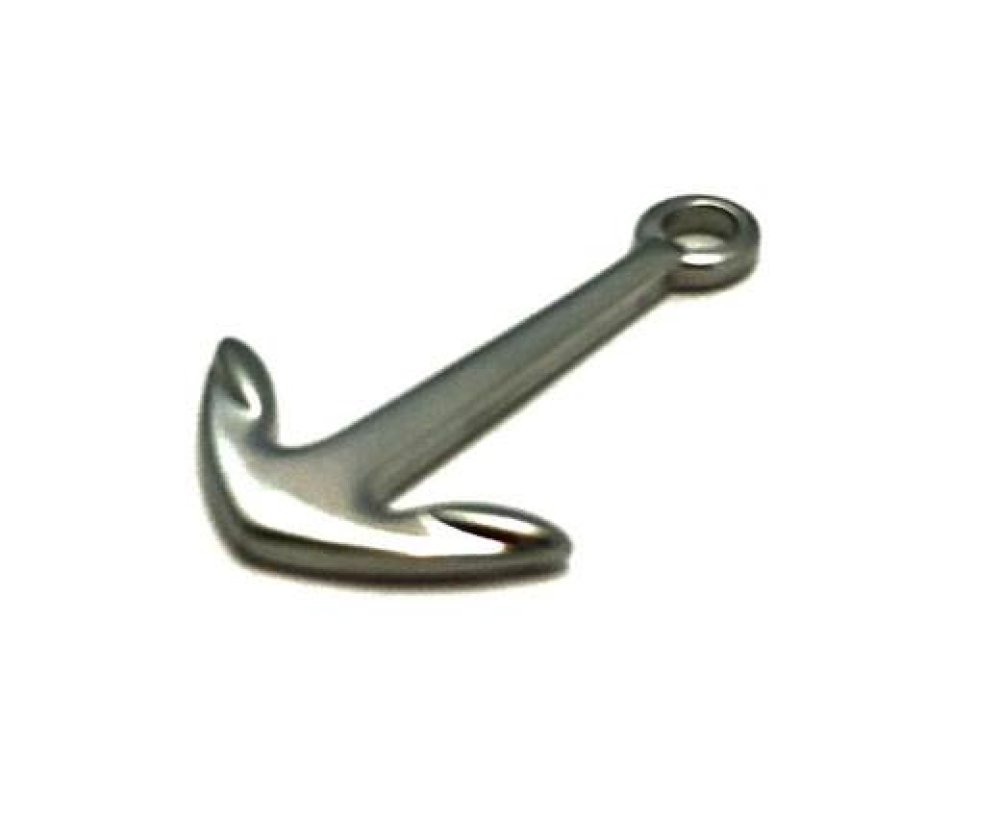 Stainless Steel Anchor Clasp-Matt Steel-MGST207-38x24x3mm