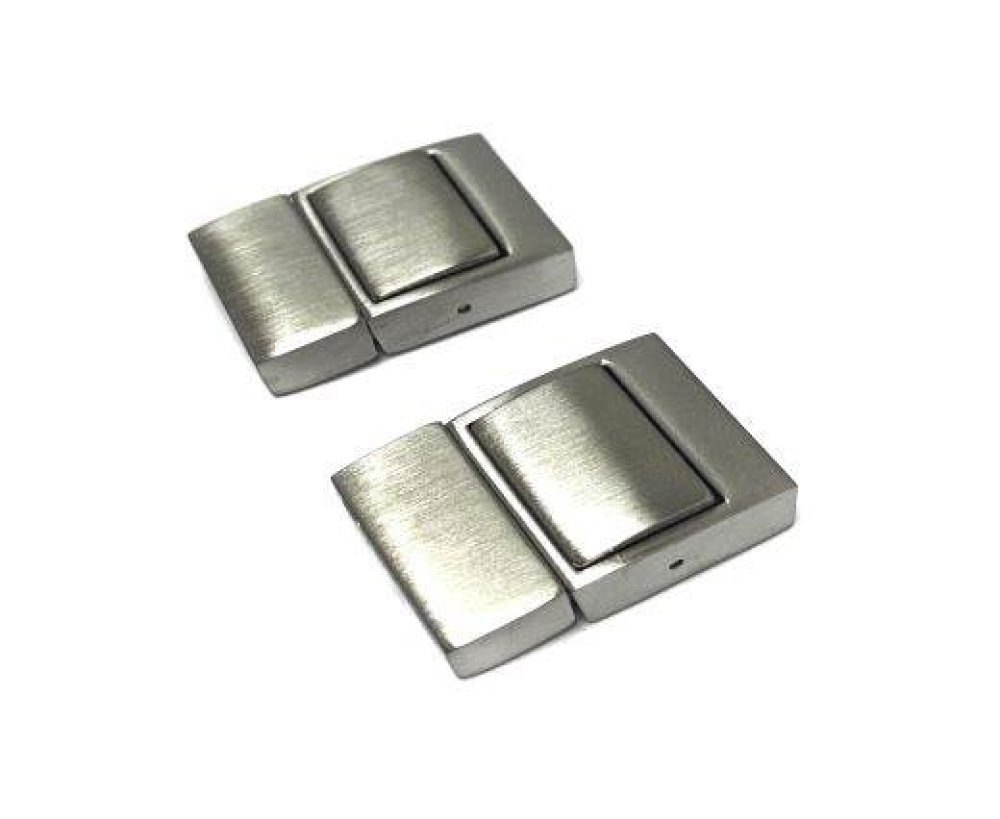 Stainless Steel Push Clasp: MGST 168 14x3.5mm (Steel Matt)