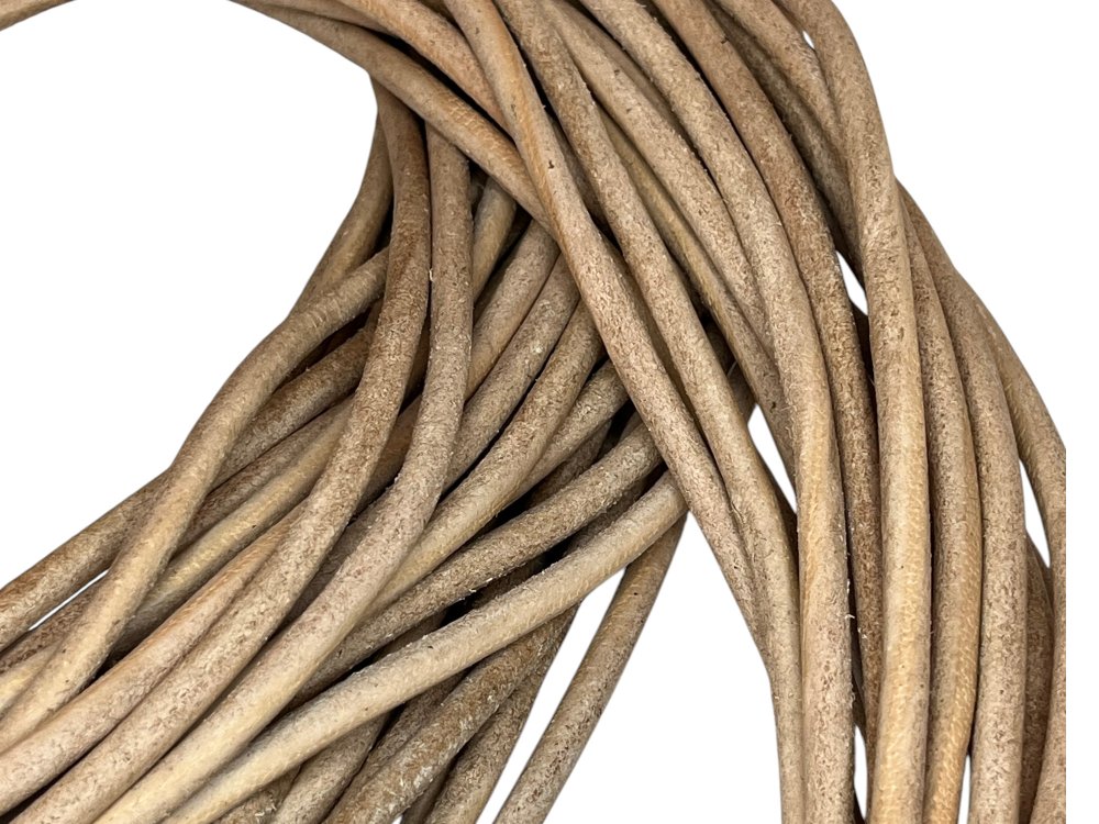 Round leather Cords - 6mm - Natural