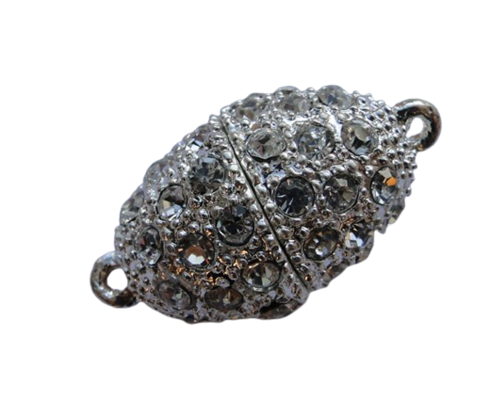 Magnetic Lock with Crystals - MG3-18mm-Silver