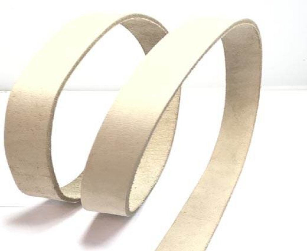 Thick Flat Leather Strap-20mm-white