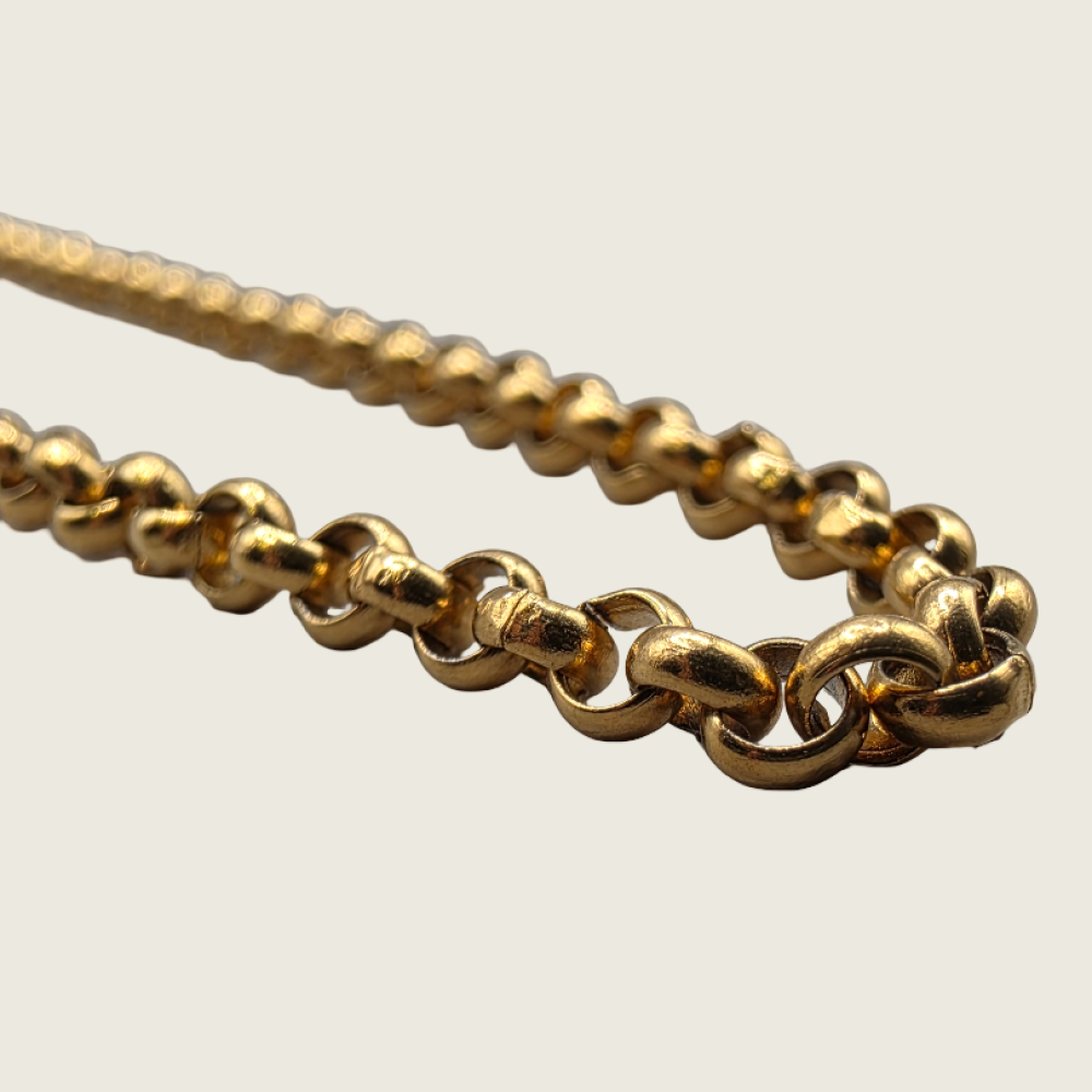 Semicircle Wire Belcher Chain Necklace - Gold - 2mm - Item 988