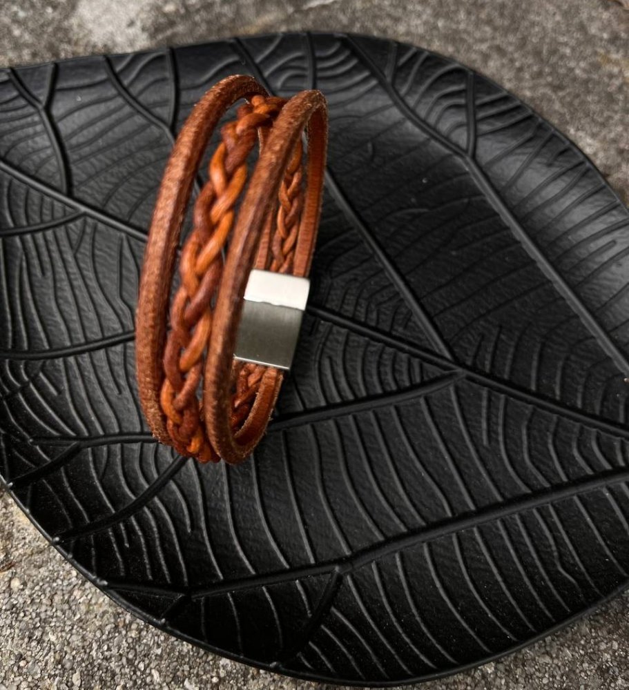 Combination Leather Bracelet - Style 122