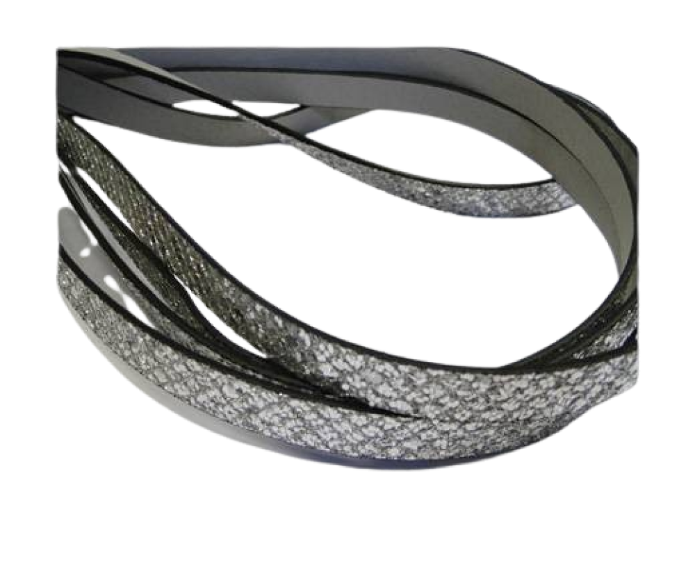 synthetic nappa leather Glitter Leather - silver -Glitter Style -10mm