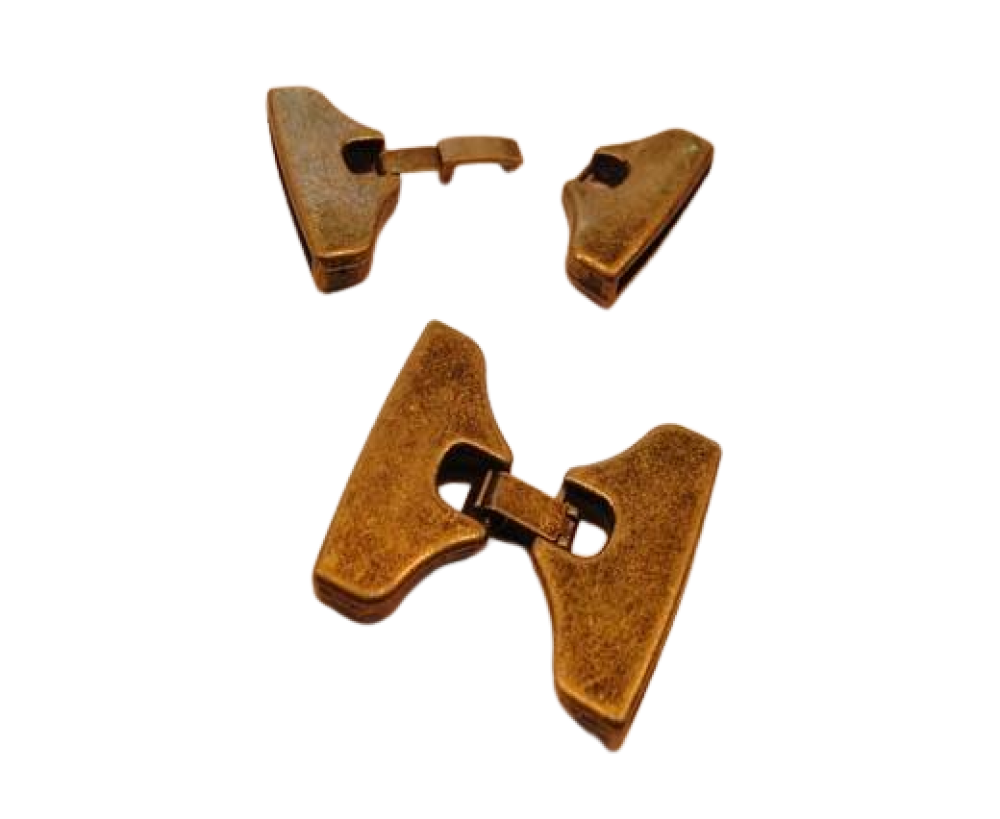 Zamak Snap Lock Clasp - MGL138-40x2.5mm-Antique copper