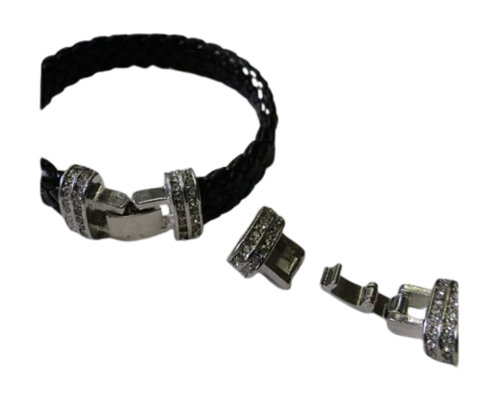 Zamak Snap Lock with crytals-MGL248-10x5MM