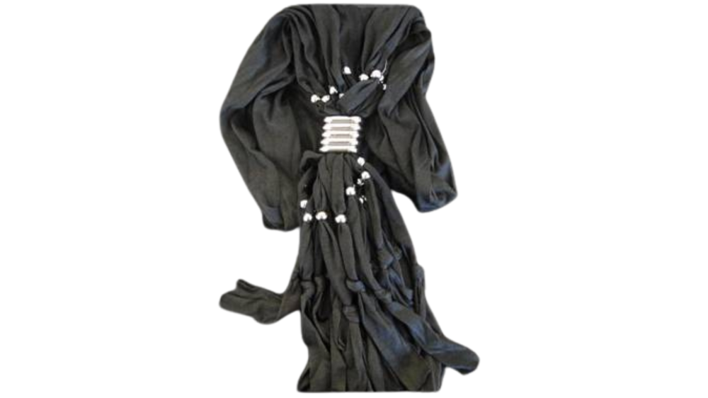Scarf With Beads - Style 4 - Black