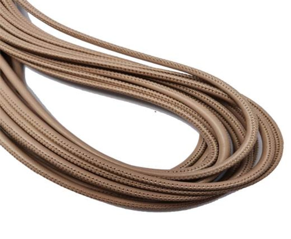 Round Stitched Nappa Leather Cord-4mm-taupe