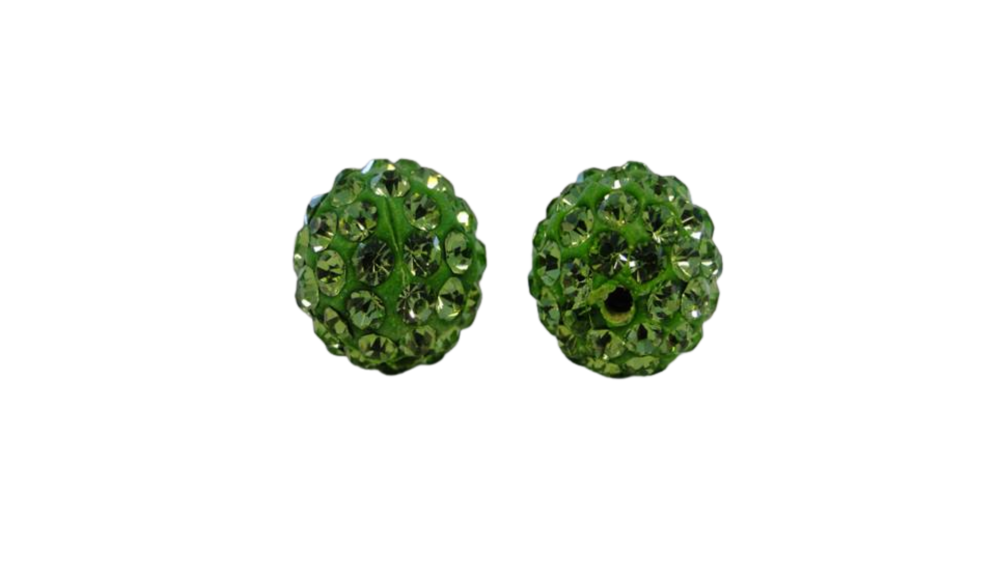 Shamballa Bead - 14mm - Peridot
