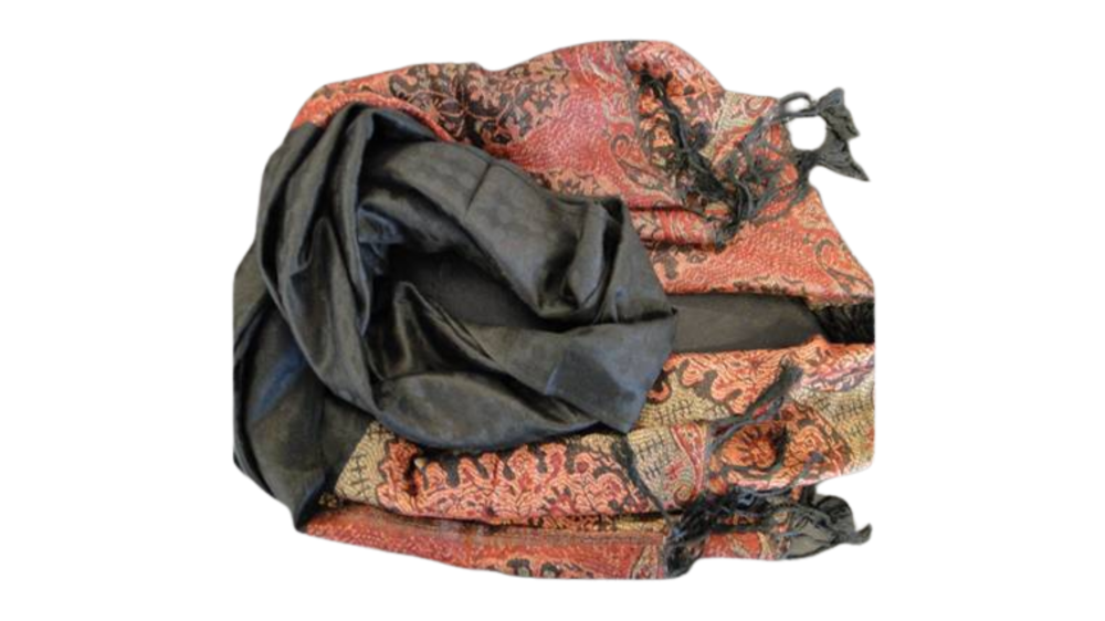 Pashmina Shawl - Style 1 - Black & Red