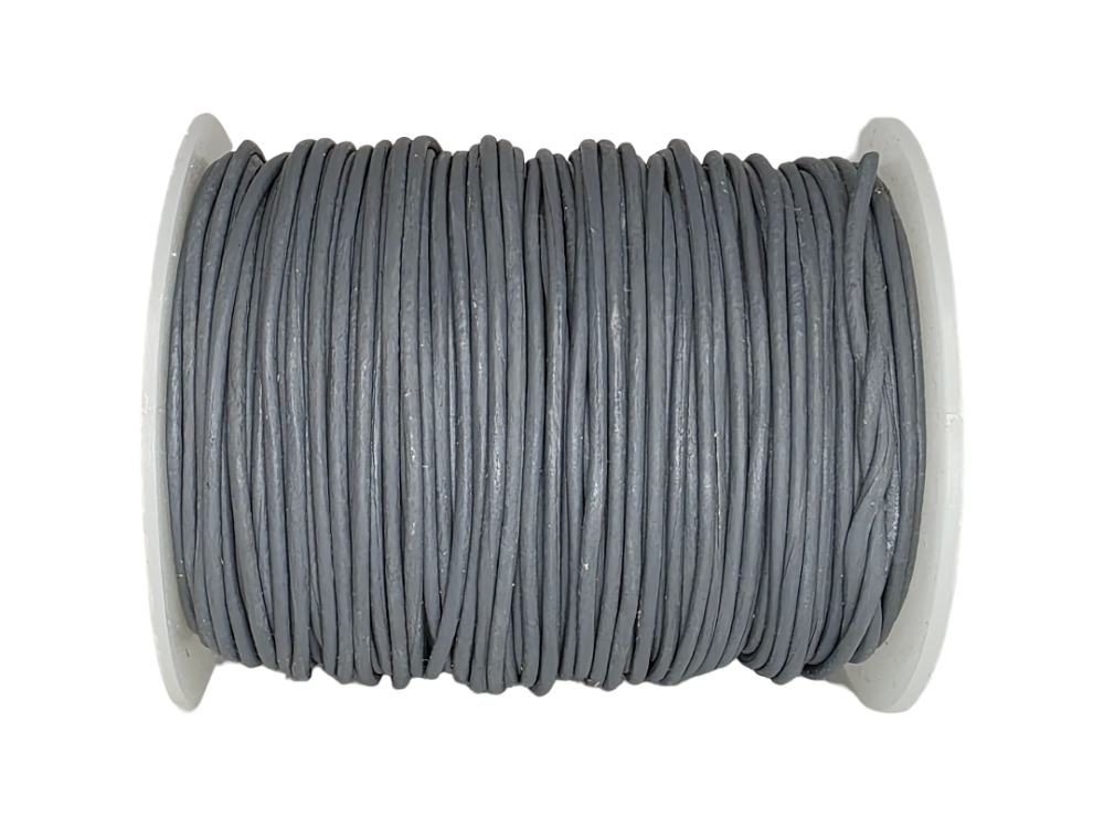 Round Leather Cord-1,5mm-plain-DARK GREY