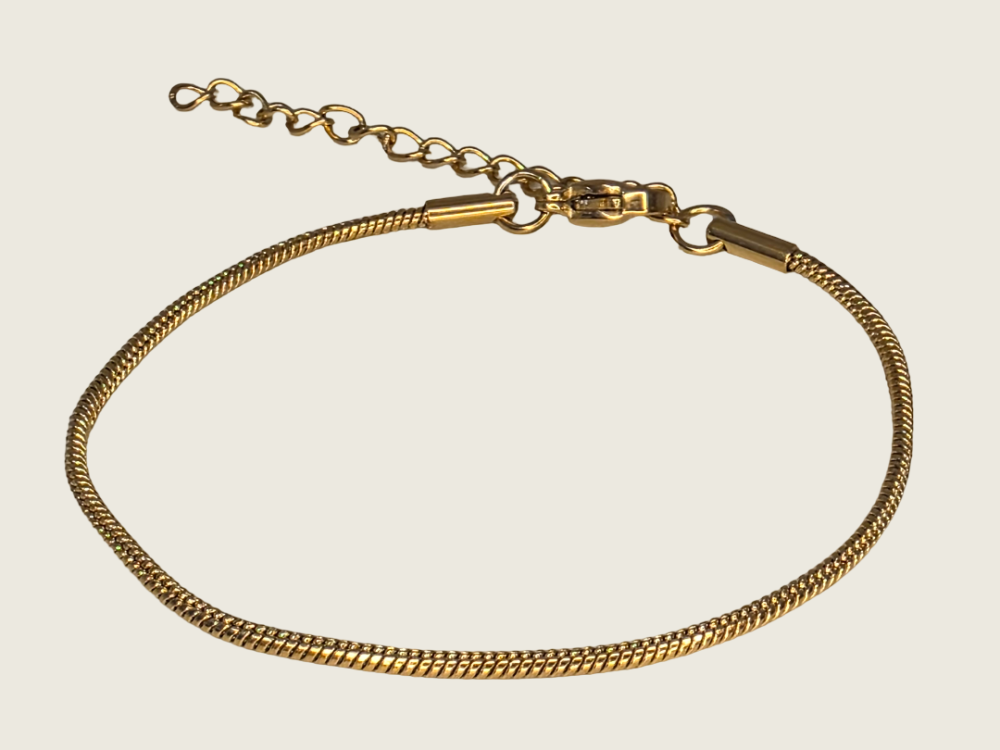 Soft Round Snake Chain Bracelet – Gold - 1.5mm - Item 901