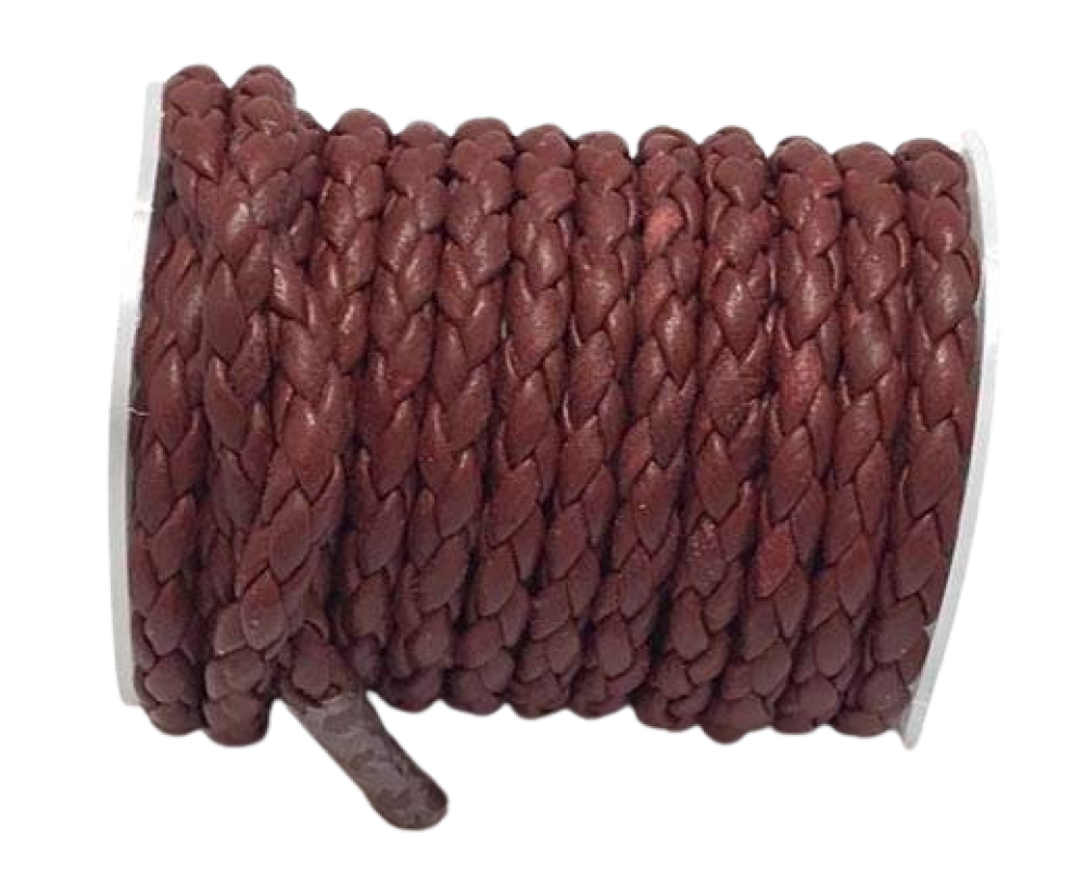 Oslo Round Braided Bolo Cords - 4mm - cherry