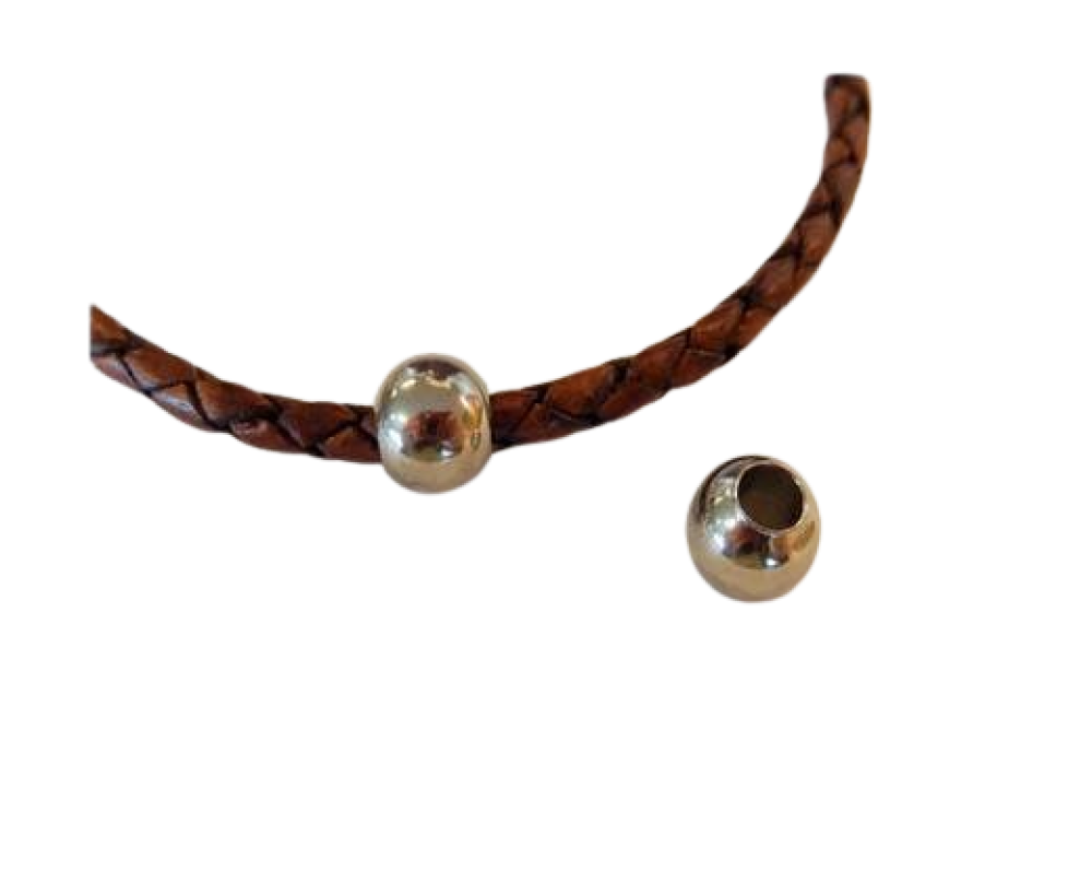 Stainless steel part for round leather: SSP-36 4mm (Steel)