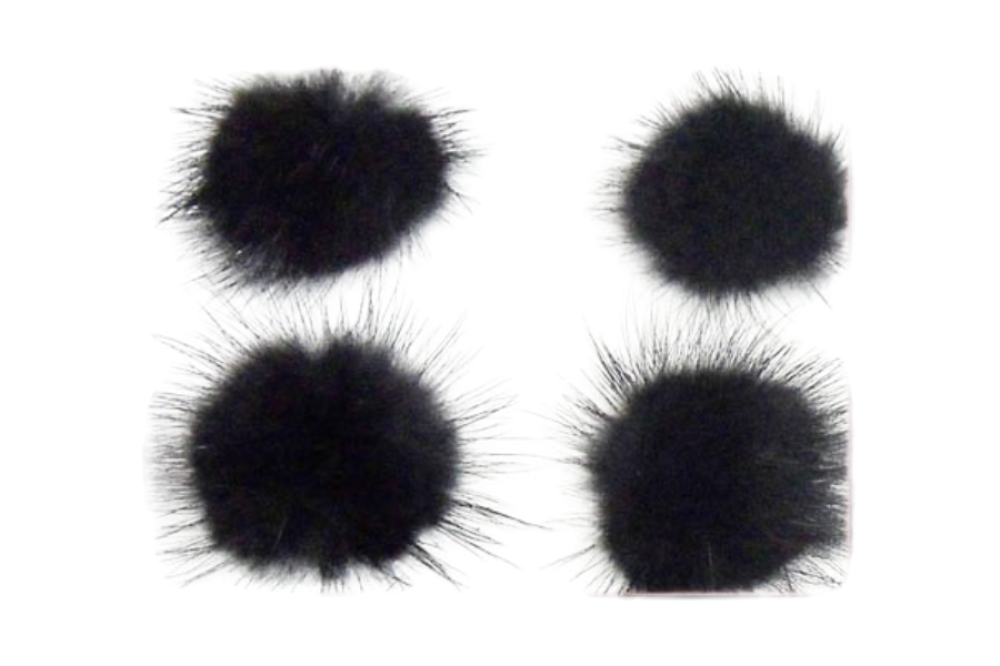 Mink Pom Pom Black