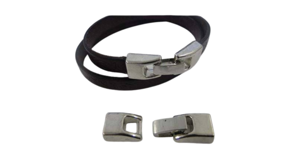 Zamak Snap Lock Clasp MGL-280-6x2mm-Silver