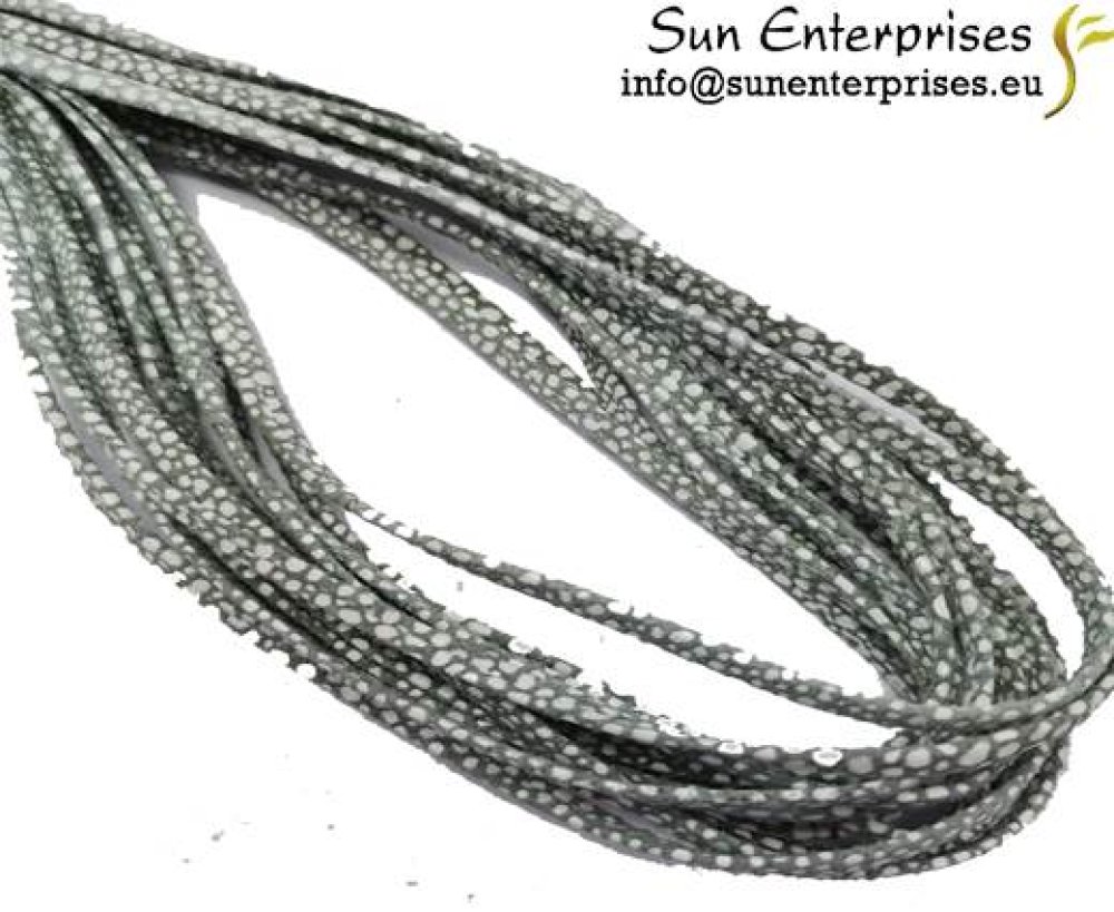 Flat Nappa Leather -3mm- Raza Salvia Paillettes - white