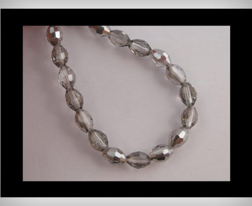 Rice Glass Beads - 4mm*6mm (Black Diamond)