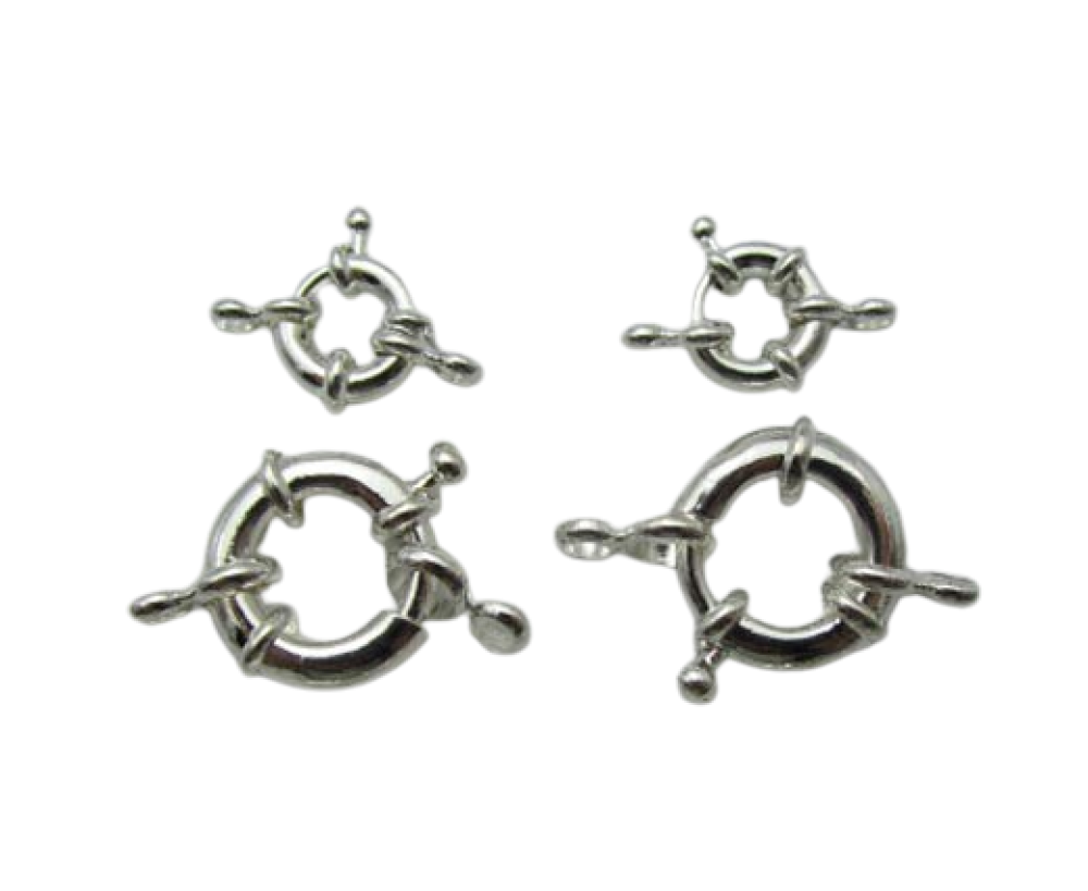 Zamak Spring ring clasp - FI7007 - Silver - 11mm