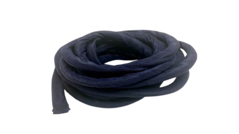 Real silk cords with inserts - 8 mm - Deep Blue