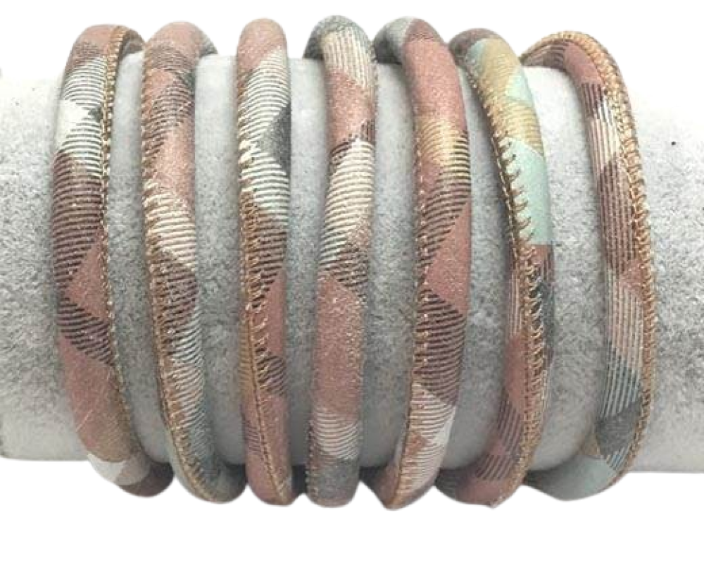 Real Round Nappa Leather cords 6mm-Scottish Print 4