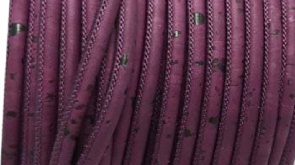 Real Cork Round - 3mm - Fuschia