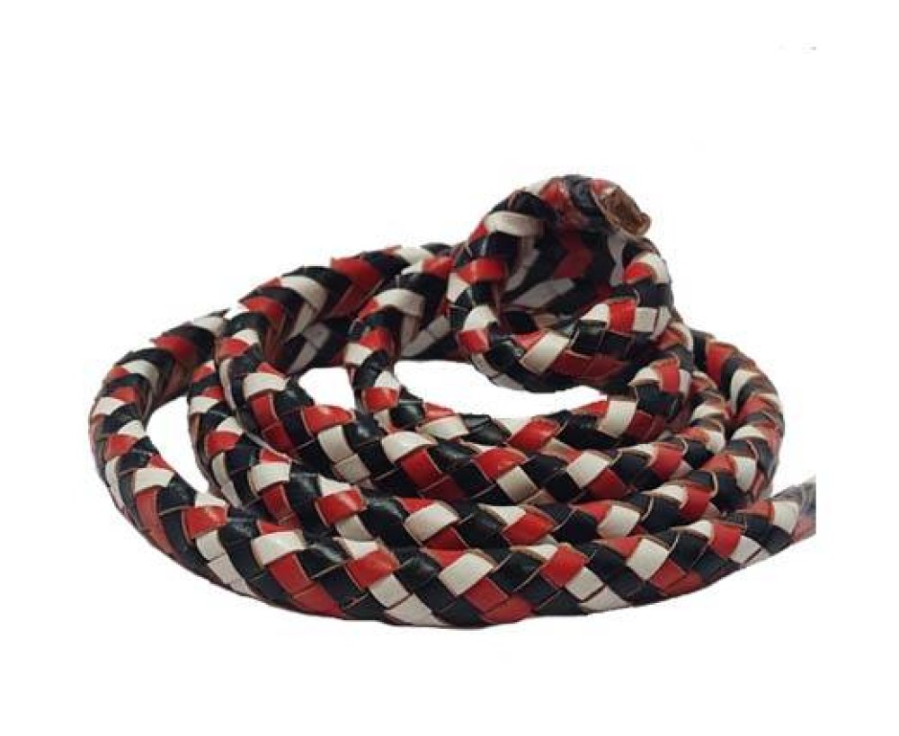 Oval braided cords-SERED-BLACK-WHITE