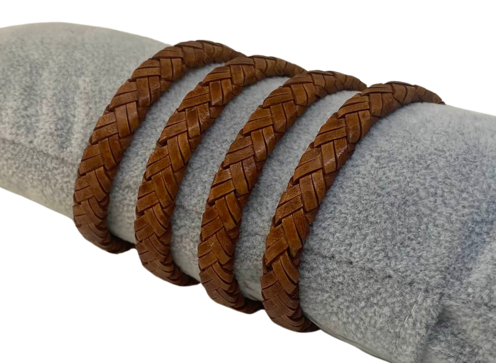 Argentine braided style - 8x3.5mm - vintage brown