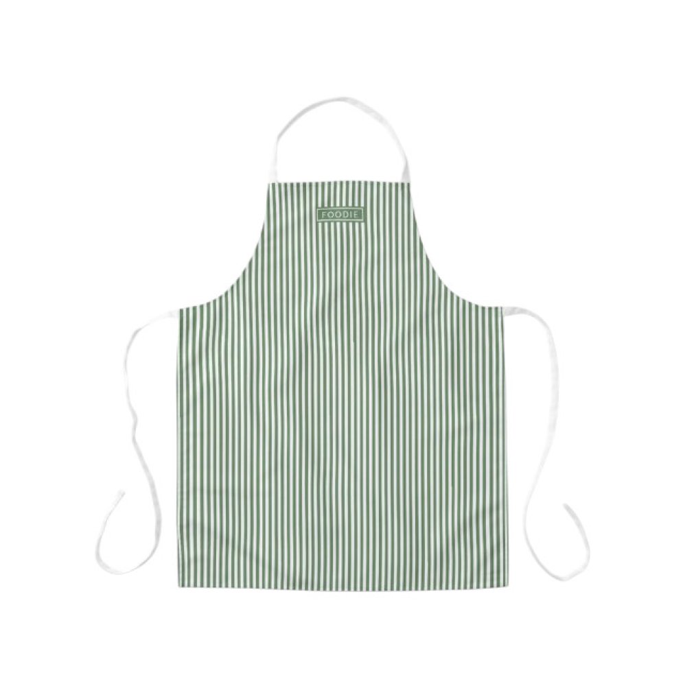 Green and White Striped Apron