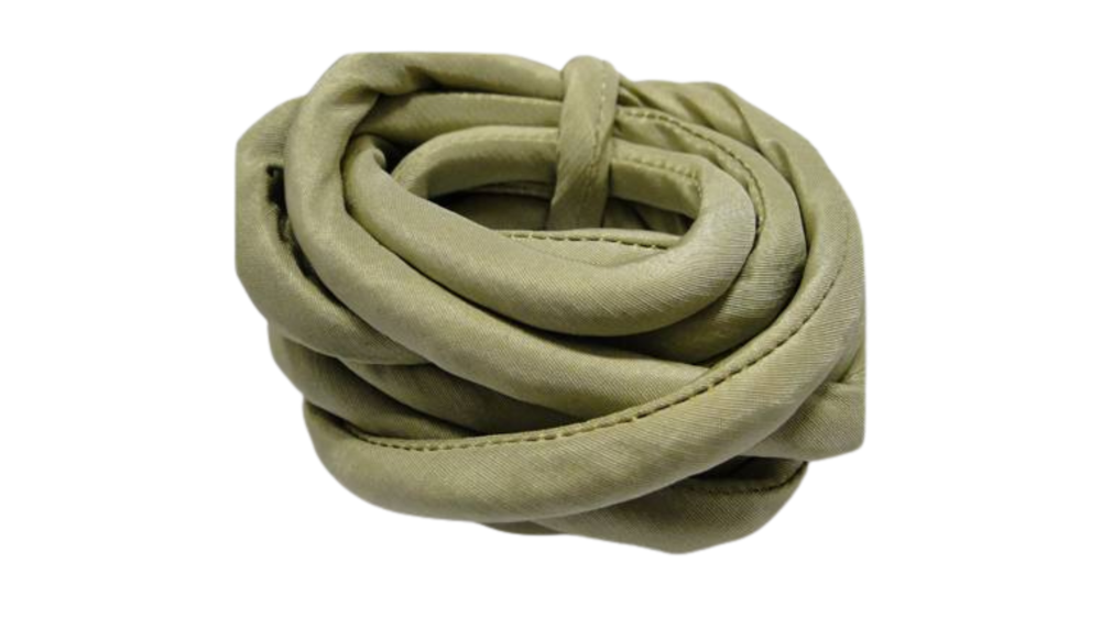 Real silk cords with inserts - 8 mm - Olive