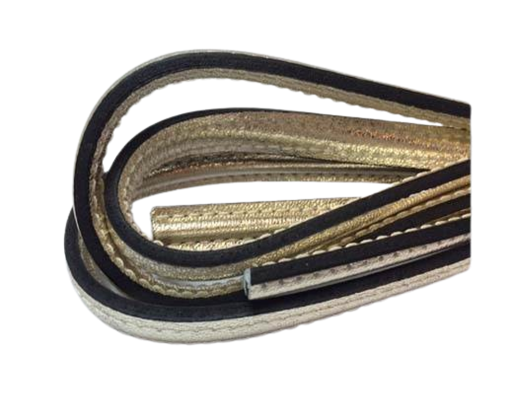 Half round stitched Leather -10mm- Platinum