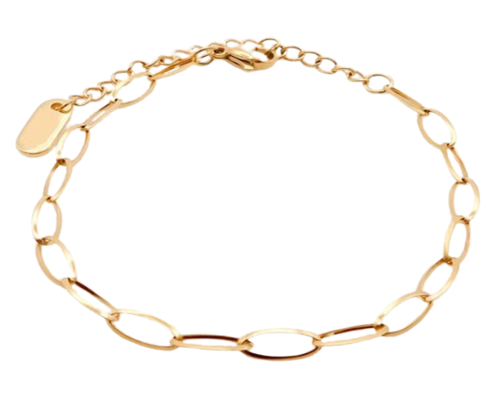 Oval Chainlinked Bracelet – Gold
