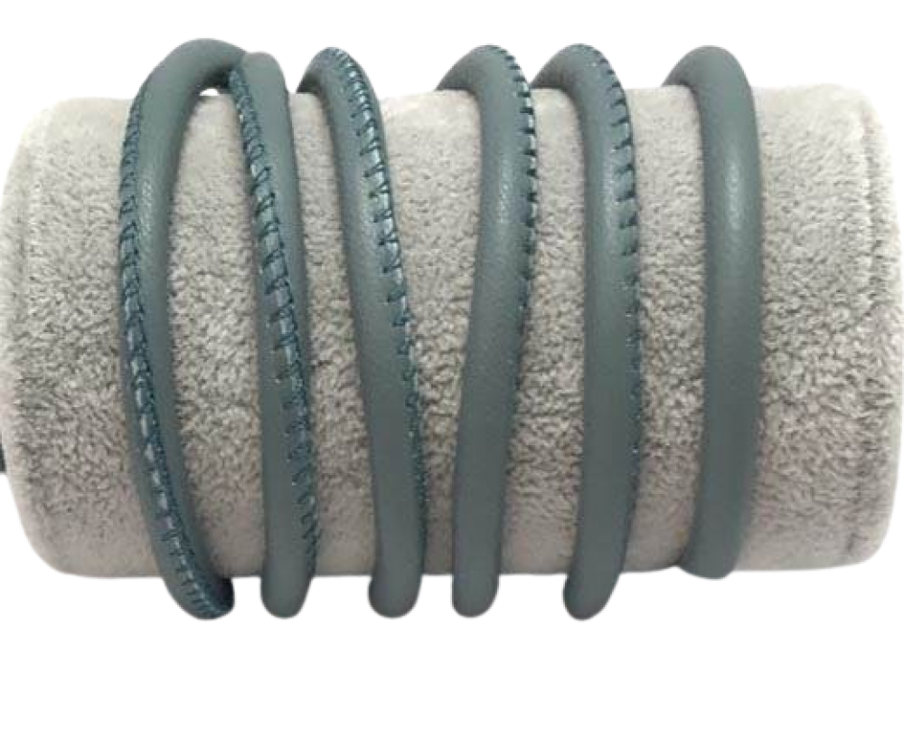 Round stitched nappa leather cord - 6mm - Tourmaline